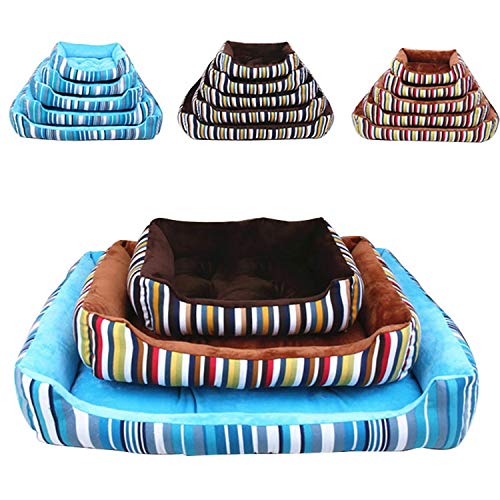 1 Cama Suave para Perro Perrera Cachorro Cama cálida de Felpa acogedora Nido para casa de Perros pequeña, Mediana y Grande, 4 Estaciones, Suministros para mascotas-D-M50 x 38 x 15 cm