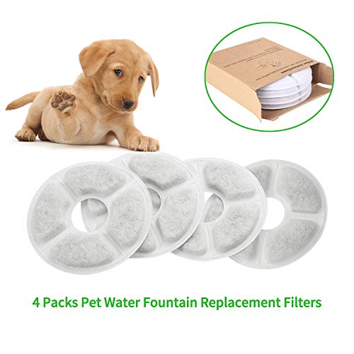 4 Pcs Filtros para Fuentes Gatos, Filtro de Carbono Activado de Reemplazo para Flores Fuente Dispensador, Filtro de Fuente de Agua para Mascotas Bebedero Automático Filtro Fuente para Gatos y Perros