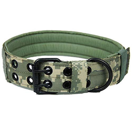 4.5 cm de ancho Collar de perro de nylon duradero Collar de entrenamiento táctico al aire libre Mascota Collar militar Perro policía Productos para mascotas Venta al por mayor, verde digital, M