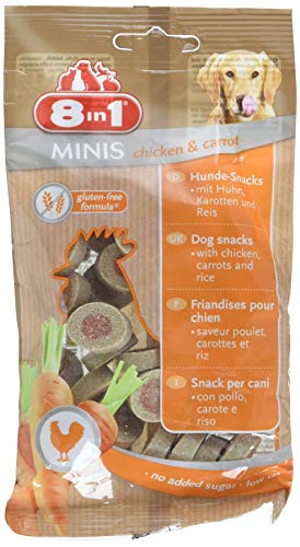 8 in 1 8 in1 Minis – Dulces recompensa para Perro – Sabor Pollo y Zanahoria – 100 G