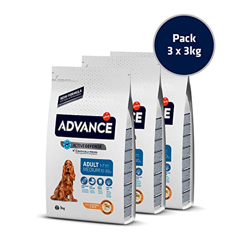 Advance Adult Medium - Pienso para Perros Adultos De Razas Medianas - Pack De 3 X 3 - Total 9 Kg 9000 g