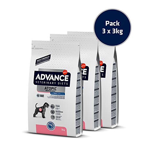 Advance Veterinary Diets Atopic Salmón - Pienso para Perros De Razas Medianas Y Grandes con Problemas Dermatológicos - Pack De 3 X 3 - Total 9 Kg 9000 g