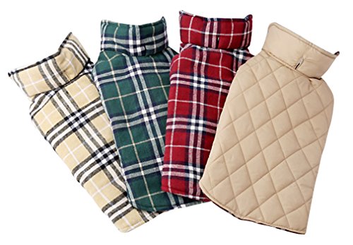 AIYUE® Ropa Mascotas Invierno Otoño Chaleco Perro Impermeable Abrigo Chaqueta Capa Caliente Cachorro Perrito Grande Mediano Pequeño, Uso de Ambos Lados