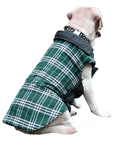 AIYUE® Ropa Mascotas Invierno Otoño Chaleco Perro Impermeable Abrigo Chaqueta Capa Caliente Cachorro Perrito Grande Mediano Pequeño, Uso de Ambos Lados