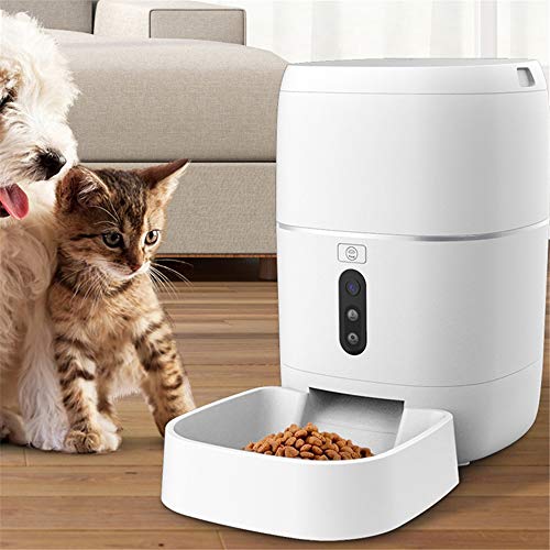 Alimentador automático de Mascotas, Cat Smart Feeders 6L Pets Food Bowl App Control Dispensador de Alimentos con cámara para Animales medianos Grandes