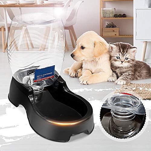 Alimentador de agua para mascotas 946 ml gato del perro casero de agua automático dispensador de alimentos bebidas Bebedor Plato Comedero de alimentador automático de Waterer Negro Otros animales pequ