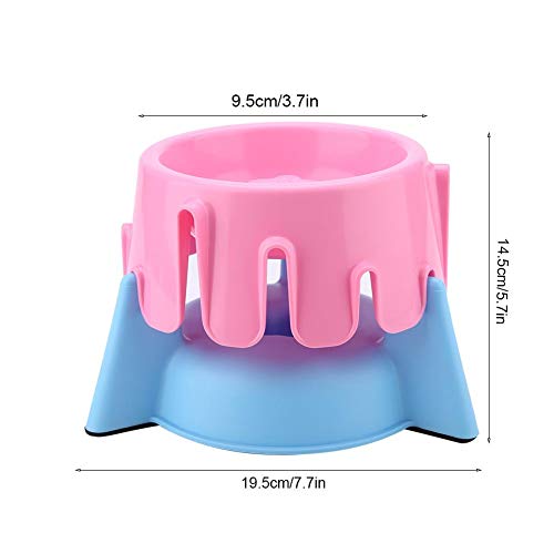 Alimentador Lento para Mascotas Tazón de Fuente de Altura Asiento Lento Ajustable Mascota Tazón Forma de Pastel Tazones de alimentación Alimentación Saludable Dieta Comida Plato