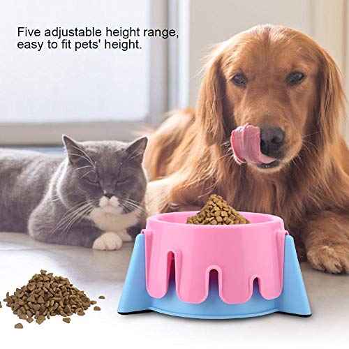 Alimentador Lento para Mascotas Tazón de Fuente de Altura Asiento Lento Ajustable Mascota Tazón Forma de Pastel Tazones de alimentación Alimentación Saludable Dieta Comida Plato