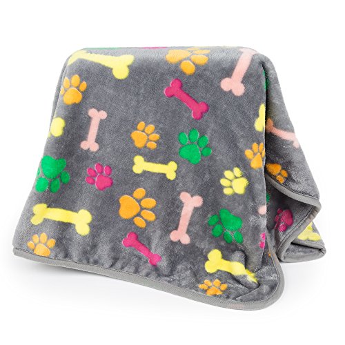 ALLISANDRO - Manta de Forro Polar para Perros, Lavable, cálida y acogedora, para Perros y Gatos 80x60cm Multicolor