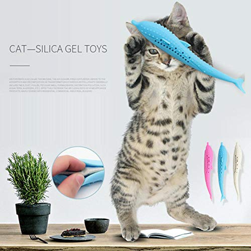 Almohada Juguetes Creativos Decorativos Molares para Animales Juguetes para Gatos Gato Interactivo Menta Pescado Relleno Almohada Muñeca Simulación Pez Jugar Juguete Animal