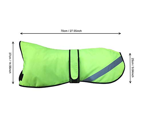 AMATHINGS Hi Viz - Abrigo térmico para Perros, Color Amarillo neón y Verde, Talla Mediana, con Forro Polar, Cuello y Agujero para la Correa