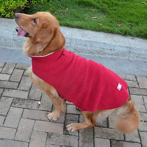 AMNVBD - Ropa para Mascotas de otoño e Invierno para Perro de Forro Polar Labrador Golden Retriever, Agitar, Rojo Oscuro, 4XL