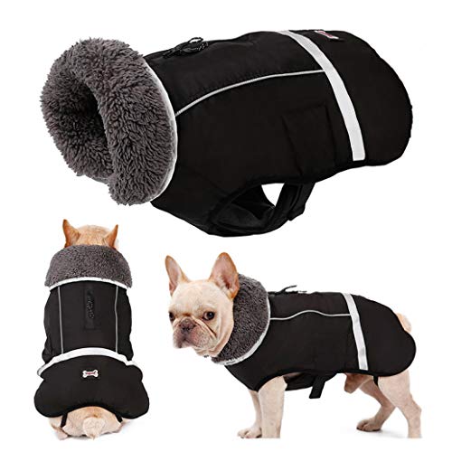 AMURAO Chaqueta de Invierno al Aire Libre Impermeable para Mascotas Espesar Abrigo cálido para Ropa de Mascota Ajustable para Perros pequeños medianos Grandes