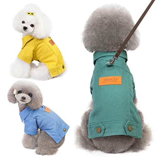 AMURAO Otoño Invierno A Prueba de Viento Ropa para Mascotas Chaqueta de Mezclilla Chaqueta para Perro Arnés Chaleco Chihuahua Chaleco Ropa de caniche