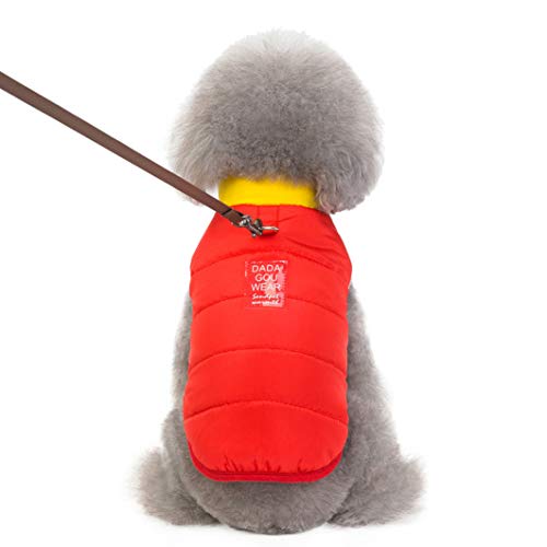 AMURAO Ropa de Perro de caniche de Invierno Chaqueta de plumón de Perrito cálido Chaleco de arnés Traje de Abrigo de Mascota pequeña Impermeable