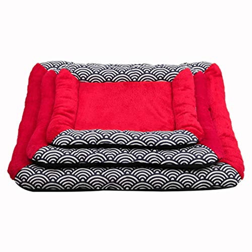 AMURAO Wave Dog Bed Warm Pet Mat Kennel Sofá con Manta rellena de algodón Cojín para Cachorros Perros pequeños medianos Grandes