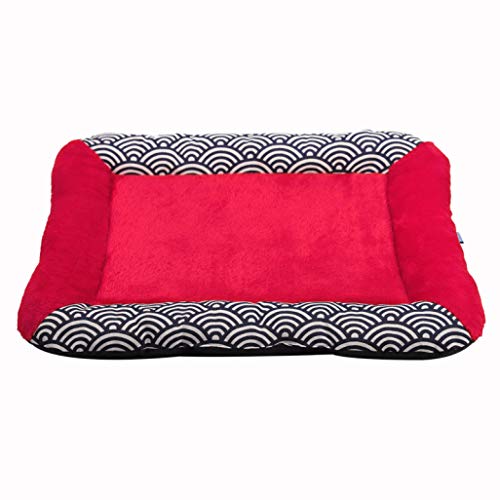 AMURAO Wave Dog Bed Warm Pet Mat Kennel Sofá con Manta rellena de algodón Cojín para Cachorros Perros pequeños medianos Grandes