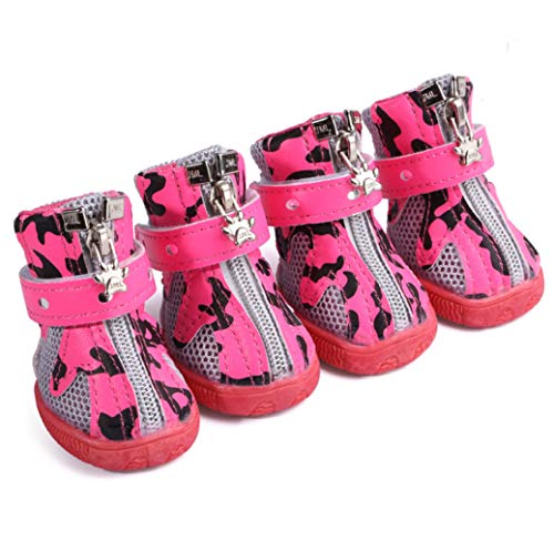 AMURAO Zapatos para Mascotas Transpirables Botines Netos Suaves para Perros pequeños Botas de Nieve con Fondo de Peluche Informal Accesorios para Mascotas