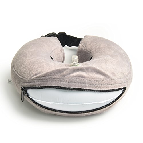 AMZTM Collar De Perro Inflable De Recuperación De Mascotas-Cuello Protector Suave para Perros (Gris, S)