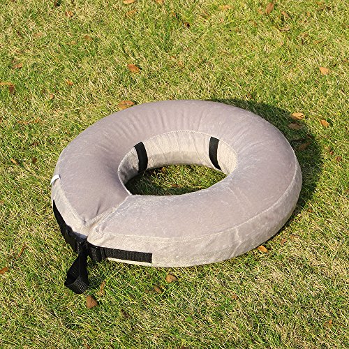 AMZTM Collar De Perro Inflable De Recuperación De Mascotas-Cuello Protector Suave para Perros (Gris, S)