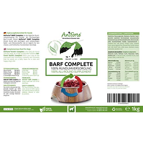 aniforte Raw Feed Complete 1 kg de Natural Product for Dogs