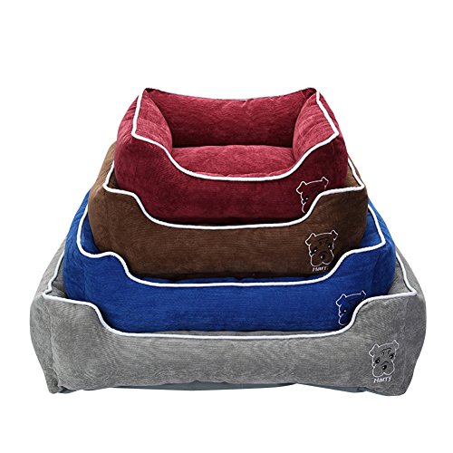 Anyu Cama para Perro Cama de Mascota Suave al Agua Fácil Limpieza Gris S