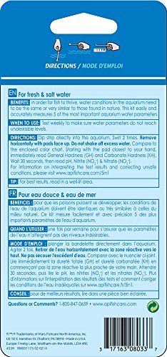 API Acuario Agua Pruebas de Calidad 5 en 1 Tiras de Prueba 4 Tiras