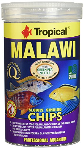 Aquatic Paradise Tropical Malaui Mbuna Chips Especial para Malaui Lentamente hundimiento – Alimentos multiingredientes para la alimentación Diaria 1000 ml/520 g