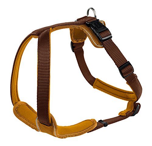 Arnés para perros Hunter de neopreno, talla M, marrón / caramelo