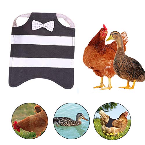 Arnés Para Pollo Sillín Para Aves De Corral Pluma Protector De Espalda - Ropa Para Delantal De Gallina Chaleco Para Mascotas De Gallo Noche Reflectante - Chaqueta Negra Ajustable Para Pollo Y Pato