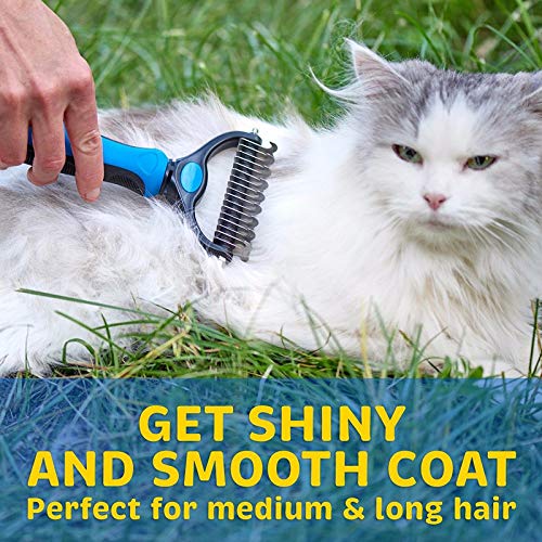 ASDFGHJKL Mascota Piel Nudo Cortador De La Preparación del Perro Arrojando Herramientas De Eliminación del Pelo del Gato del Animal Doméstico Peine del Cepillo De Doble Cara Productos para Mascotas