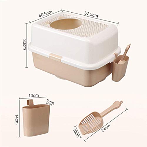 Aseado La Basura ZHOUM Gato del Animal doméstico Bandeja Aseo Box/Top Box Entrada de Basura/Gato WC Pan Box/Tiene una Tapa de Apertura (de Color: Rosa, Tamaño: 57,5 ​​* 40,5 * 33 cm)