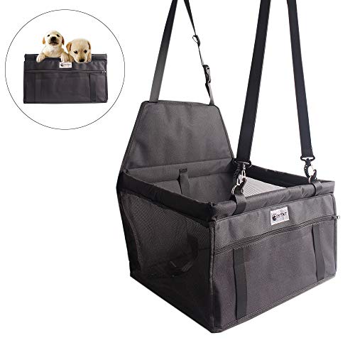 Asiento de Coche para Perros y Gatos,Bolsa Resistente al Agua con Seguridad para Viaje de Mascotas (Negro)