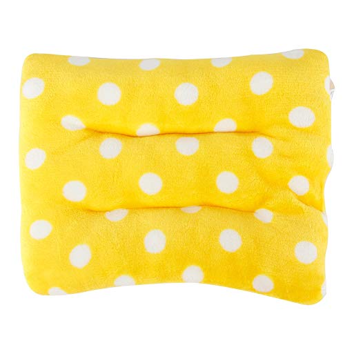 Atyhao Cama de hámster, Casa de Conejillo de Indias Amarillo Peluche Rectangular Alfombra de Dormir Caliente Cojín de Almohadilla Suministros para Mascotas para Ratones Ratas Chinchillas (Yellow)