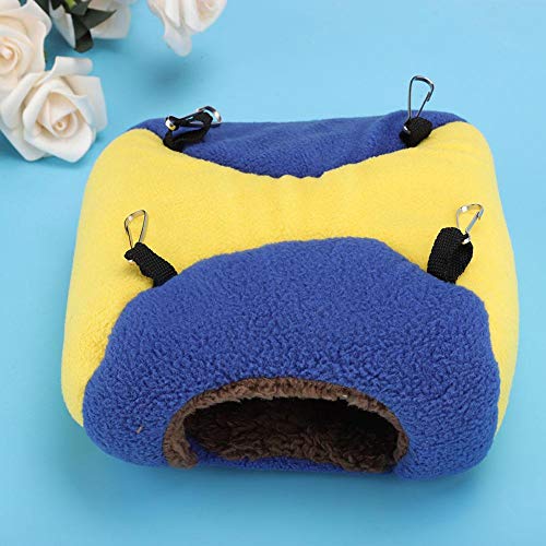 Atyhao Hamster Hammock, Small Pet Hanging House Nido para Dormir cálido Hamster Mat Suministros de Cama para Loros Sugar Gilder Squirrels(Top Amarillo)