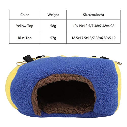 Atyhao Hamster Hammock, Small Pet Hanging House Nido para Dormir cálido Hamster Mat Suministros de Cama para Loros Sugar Gilder Squirrels(Top Amarillo)