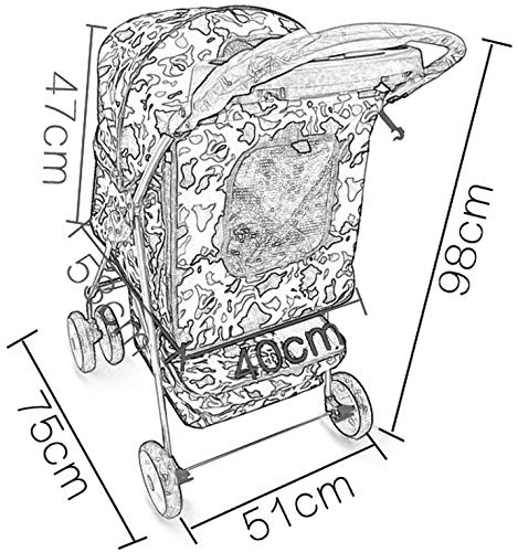 AWJ Cochecitos de Perro Cochecito de Gato Cochecito de bebé, 4 Ruedas Cochecito de Viaje para Mascotas Cochecito Plegable Silla de Paseo Cochecito para niños Cochecito con portavasos