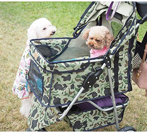 AWJ Cochecitos de Perro Cochecito de Gato Cochecito de bebé, 4 Ruedas Cochecito de Viaje para Mascotas Cochecito Plegable Silla de Paseo Cochecito para niños Cochecito con portavasos