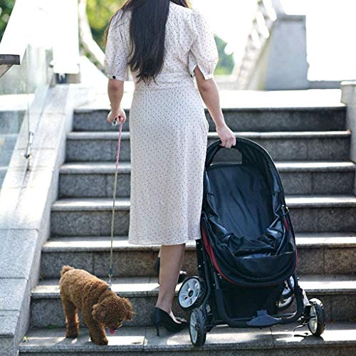 AWJ Cochecitos de Perro Cochecito de Gato Cochecito de bebé, Cochecito de Viaje Plegable para Mascotas 4 Ruedas Silla de Paseo para Cochecito de Gato con portavasos Cesta de Almacenamiento