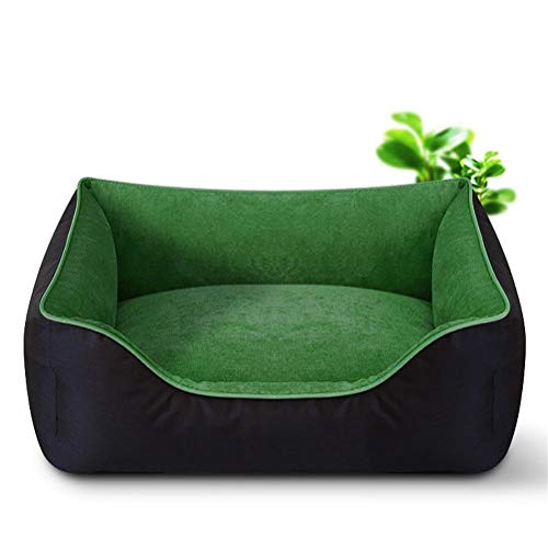 AYWJ YAN Cama de Gato o Perro para Mascotas, Funda extraíble y Lavable con Cremalleras, Lavable a máquina (Color : Verde Oscuro, Tamaño : XL)