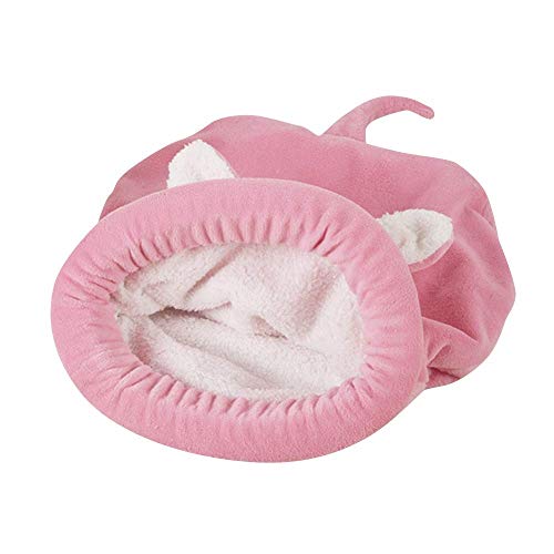 AYWJ YAN Estera Suave Felpa de la Manta del Saco del Saco de Dormir del Saco de Dormir del Gato de la Felpa para el Perro y el Perrito (Color : Rosado, Tamaño : M (50x40cm))