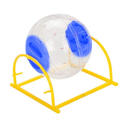 Balacoo Bola de Ejercicio de hámster con Soporte Bola de Correr para Hamster Erizo Rata Ardilla Conejillo de Indias Suministros para Mascotas 12 cm (Color Aleatorio)