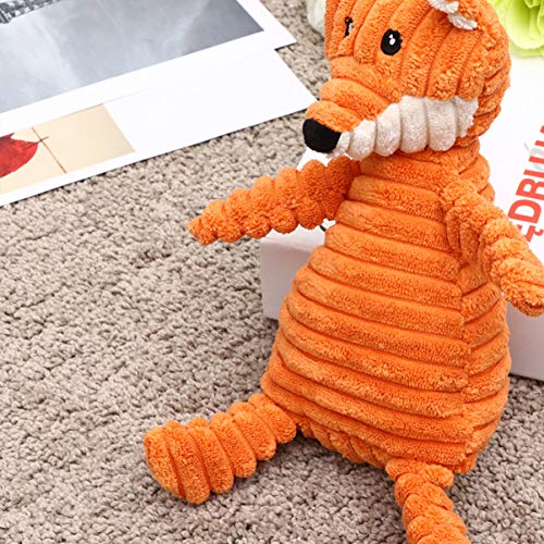 Balacoo Juguetes para Mascotas Peluche Zorro Forma Sonido Jugar Muñeca Animal Masticar Mordedura Juguetes Divertidos Adorables Suministros para Mascotas para Mascota Perro Cachorro (Naranja)