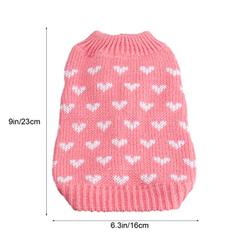 Balacoo Sudaderas para Perros Corazón Suéter Abrigo Puente Pequeño Perro Gato Gatito Chaqueta Ropa para Cachorros para Peluche Chihuahua Yorkshire Caniche Cachorro Maltés Pug Tamaño M