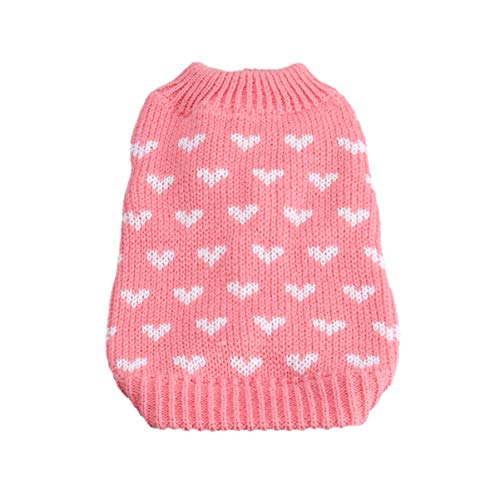 Balacoo Sudaderas para Perros Corazón Suéter Abrigo Puente Pequeño Perro Gato Gatito Chaqueta Ropa para Cachorros para Peluche Chihuahua Yorkshire Caniche Cachorro Maltés Pug Tamaño M