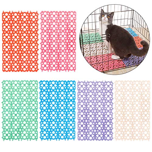 Bangcool 6PCS Alfombrilla para Jaula para Mascotas Diseño de corazón Empalmado Antideslizante Almohadilla para pies de Mascotas para Gatos Perros Higiene