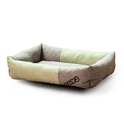 BAOLH Cama del animal doméstico, animal doméstico de la perrera de lino transpirable costura Caseta de Perro amortiguador cama felpa linda, Casa del animal doméstico perro de la jerarquía con la ester