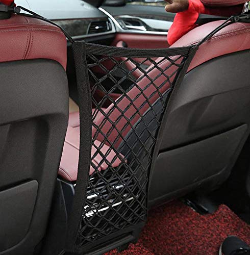 Barrera de Malla de Seguridad para Perros y Gatos, 29 x 27 cm, para Asiento Trasero de Perro con Almacenamiento de Malla para Coche, Furgoneta, SUV y camión