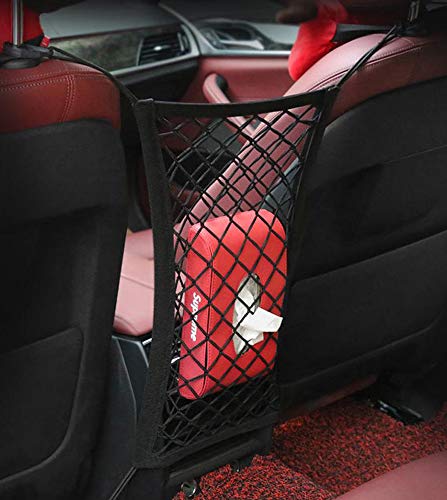 Barrera de Malla de Seguridad para Perros y Gatos, 29 x 27 cm, para Asiento Trasero de Perro con Almacenamiento de Malla para Coche, Furgoneta, SUV y camión