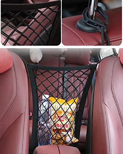 Barrera de Malla de Seguridad para Perros y Gatos, 29 x 27 cm, para Asiento Trasero de Perro con Almacenamiento de Malla para Coche, Furgoneta, SUV y camión